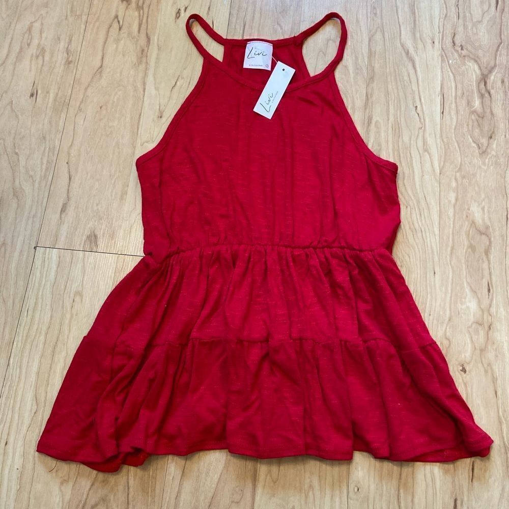 NWT Livi by Olivia Rae red high neck cami tank